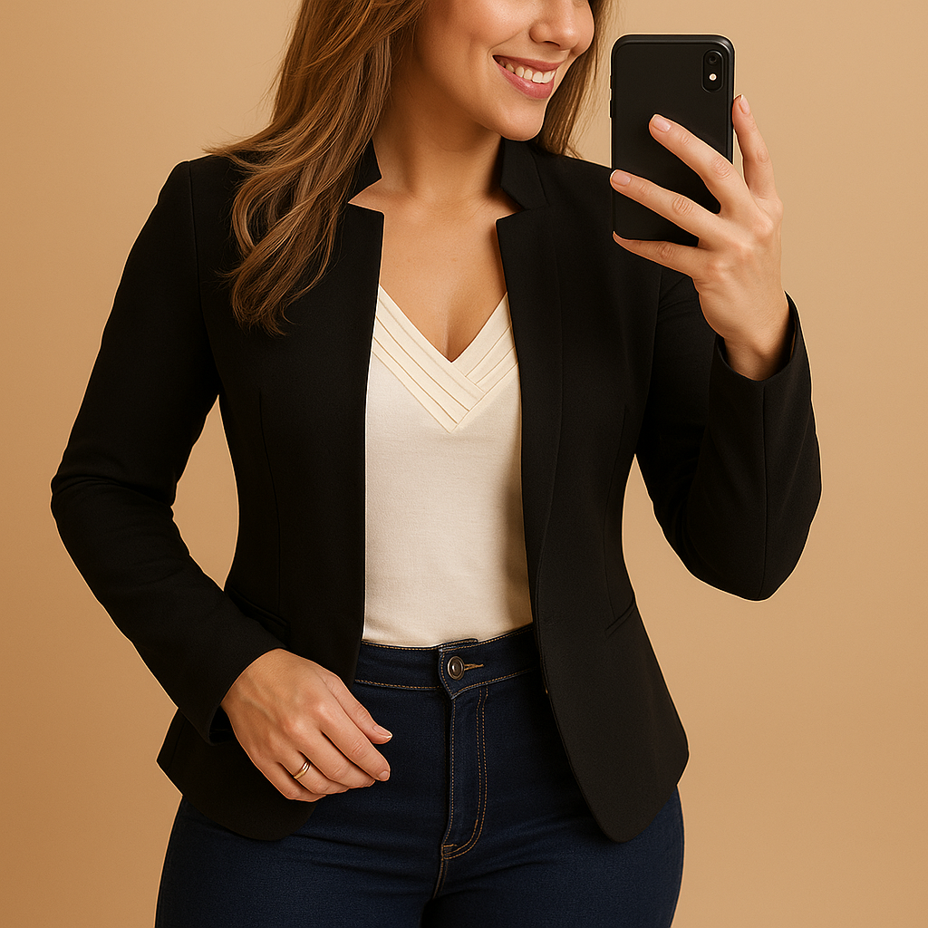 Women's Lightweight Blazer with Lapel Collar