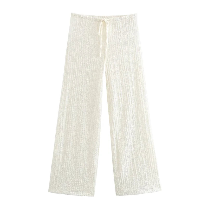Women's Linen Sleeveless Co-Ord Set with Wide-Leg Trousers