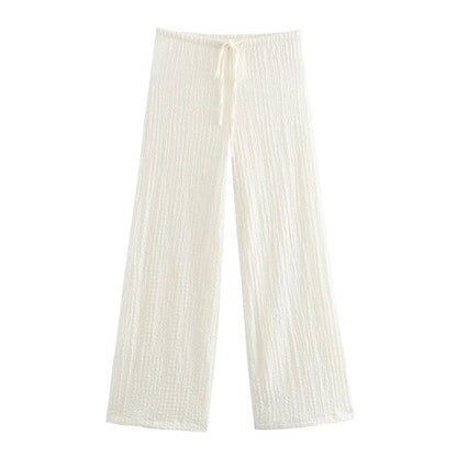Women's Linen Sleeveless Co-Ord Set with Wide-Leg Trousers