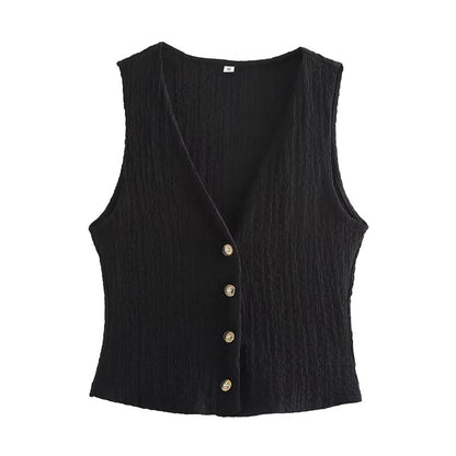 Women's Linen Sleeveless Co-Ord Set with Wide-Leg Trousers