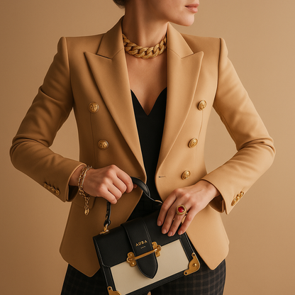Women's Long Blazer with Elegant Silhouette in Plus Size