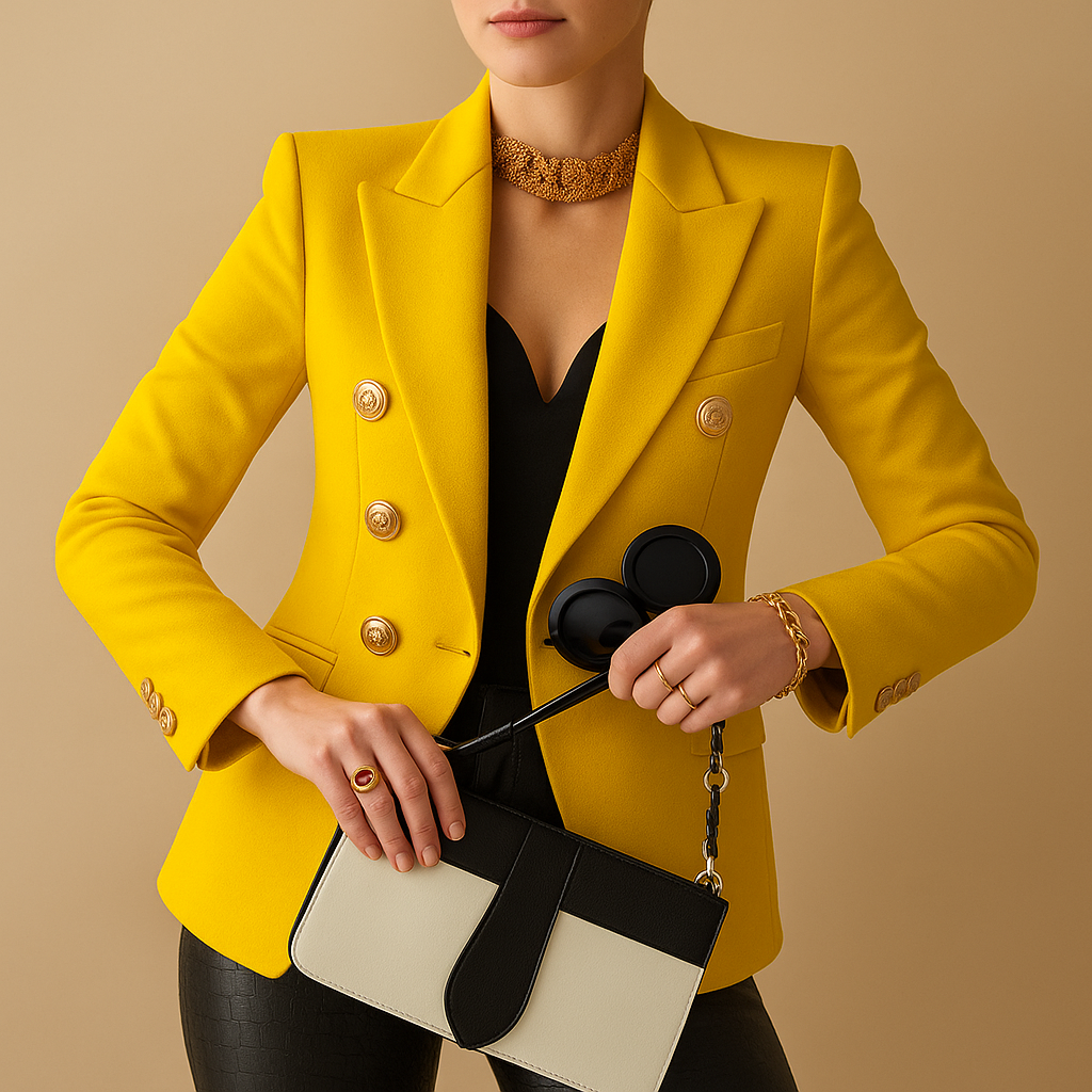 Women's Long Blazer with Elegant Silhouette in Plus Size