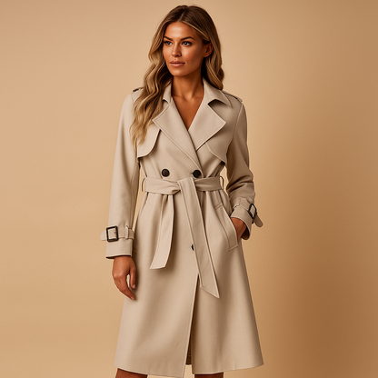 Women's Long Double-Breasted Winter Coat