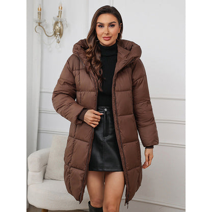 Women's Long Down Jacket with Hood