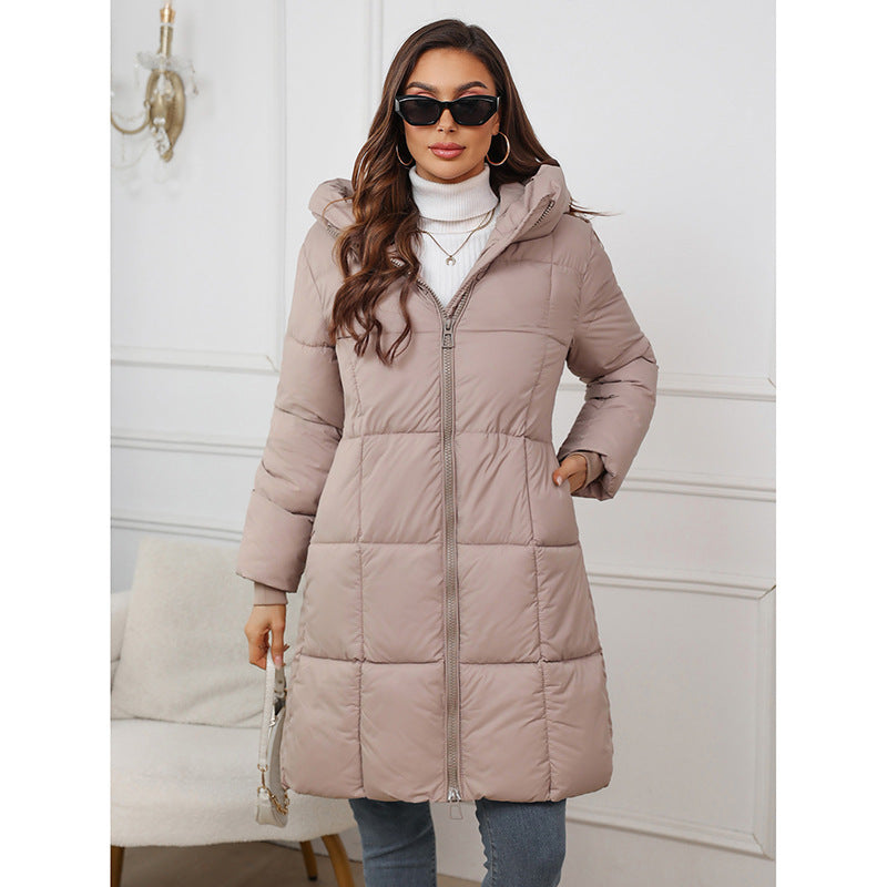Women's Long Down Jacket with Hood