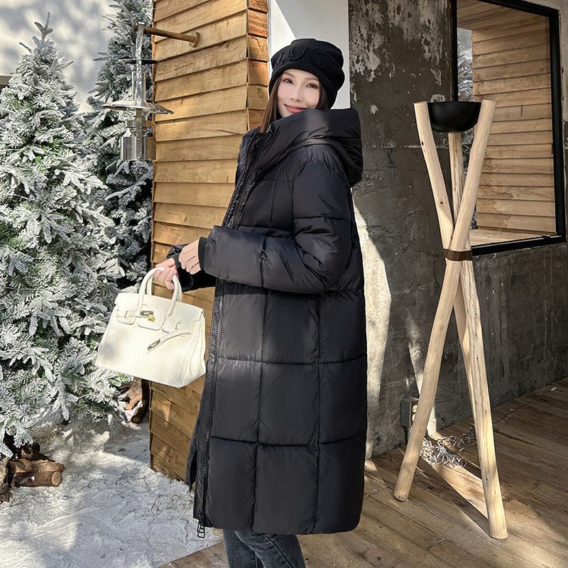Women's Long Down Jacket with Hood