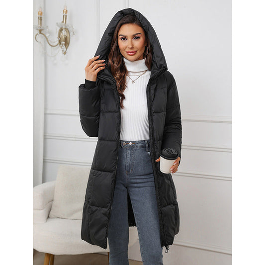 Women's Long Down Jacket with Hood
