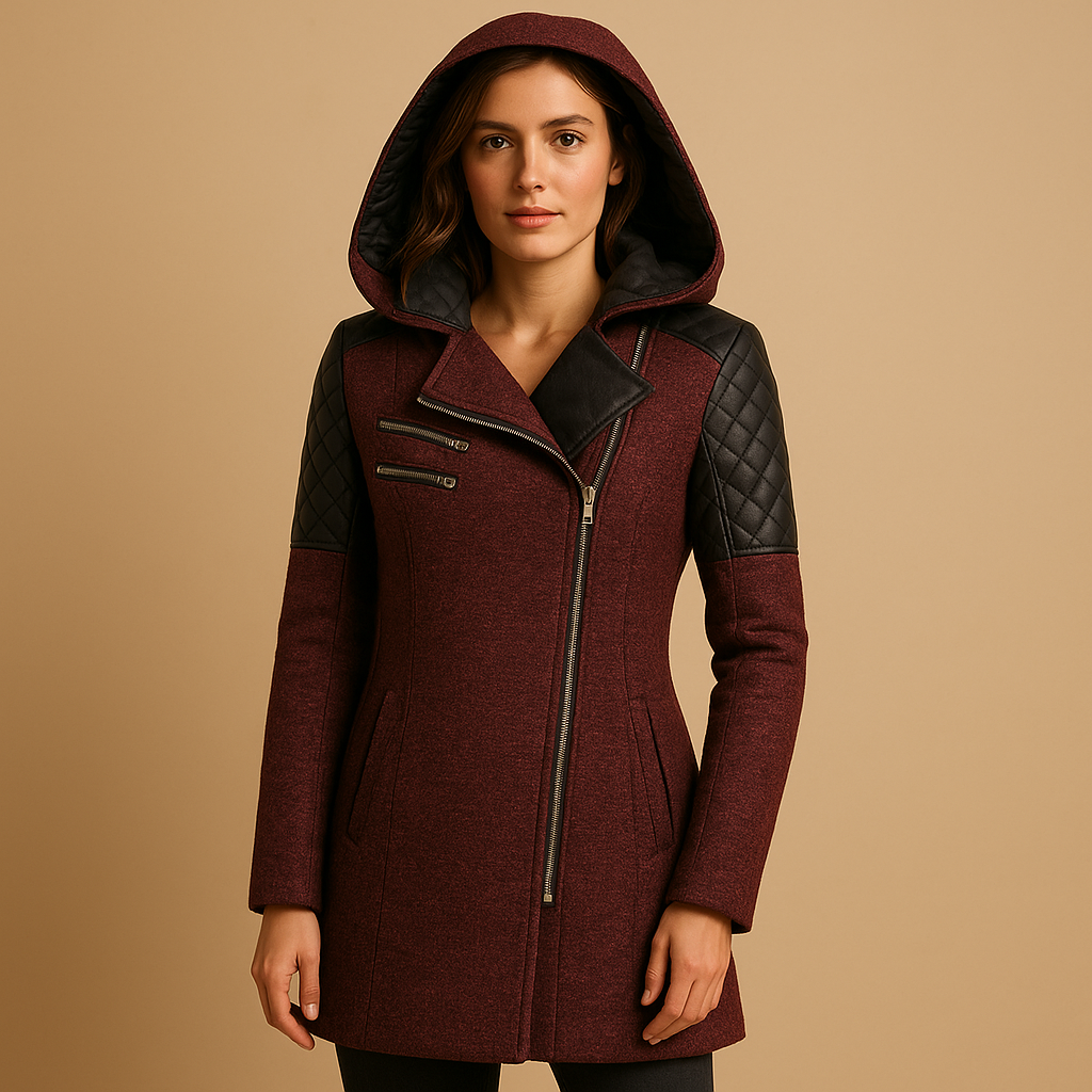 Women's Long Hooded Winter Coat - Insulated Puffer Coat