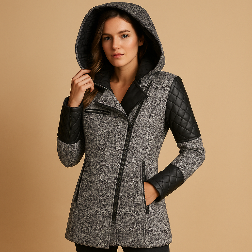 Women's Long Hooded Winter Coat - Insulated Puffer Coat