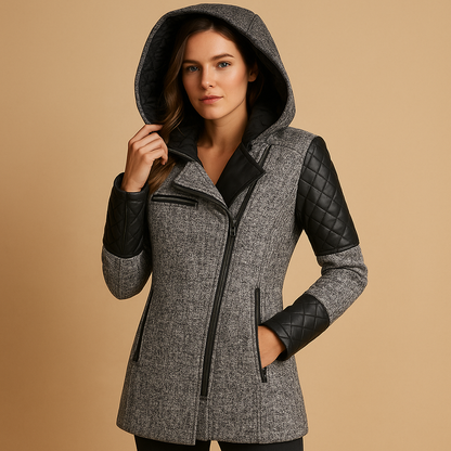 Women's Long Hooded Winter Coat - Insulated Puffer Coat