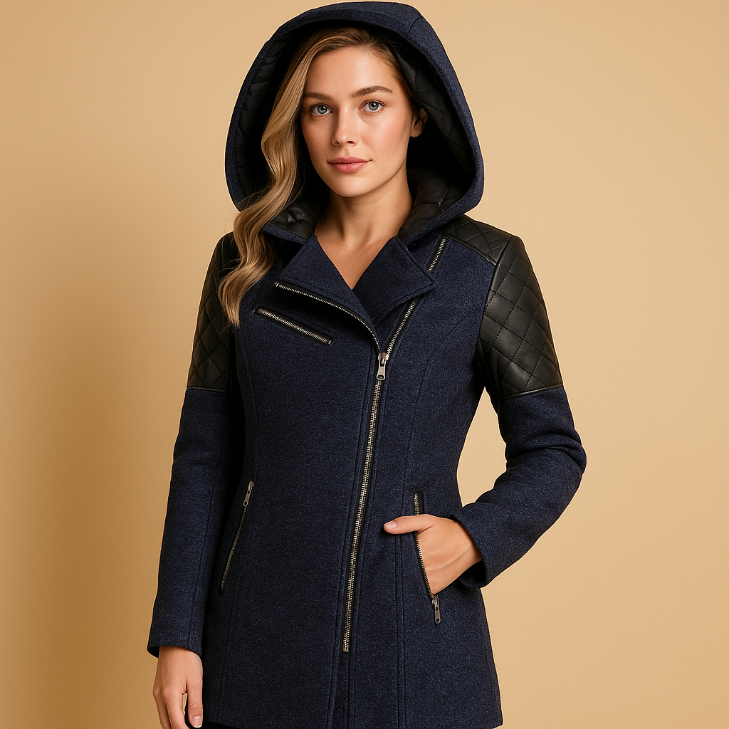 Women's Long Hooded Winter Coat - Insulated Puffer Coat