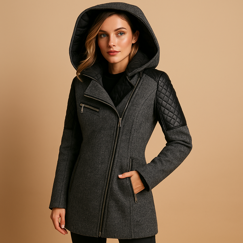 Women's Long Hooded Winter Coat - Insulated Puffer Coat