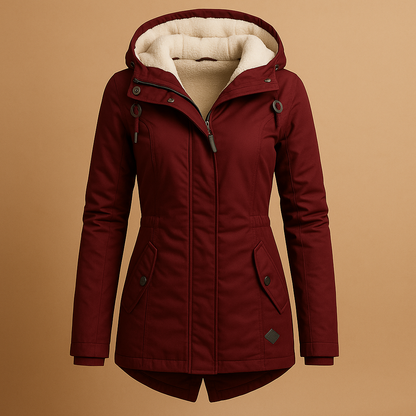 Women's Long Puffer Coat - Elegant Winter Coat for Women