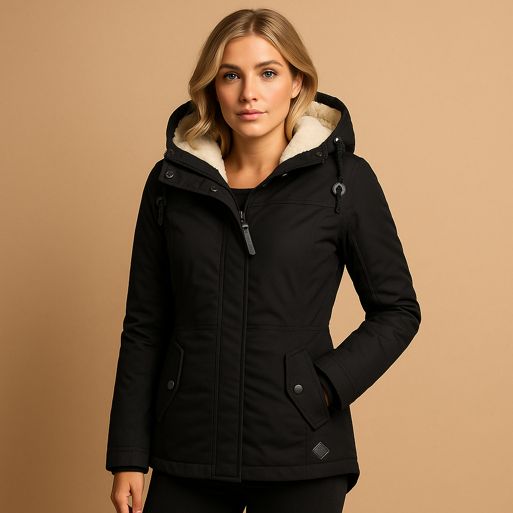 Women's Long Puffer Coat - Elegant Winter Coat for Women