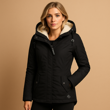 Women's Long Puffer Coat - Elegant Winter Coat for Women
