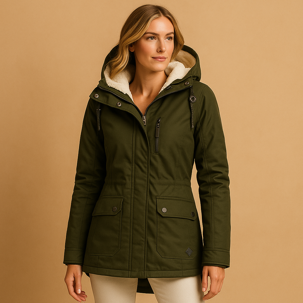 Women's Long Puffer Coat - Elegant Winter Coat for Women