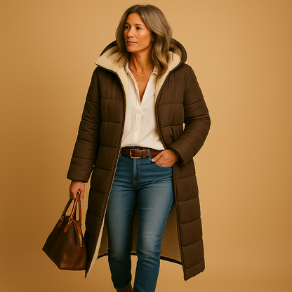 Women's Long Puffer Coat with Insulation for Winter
