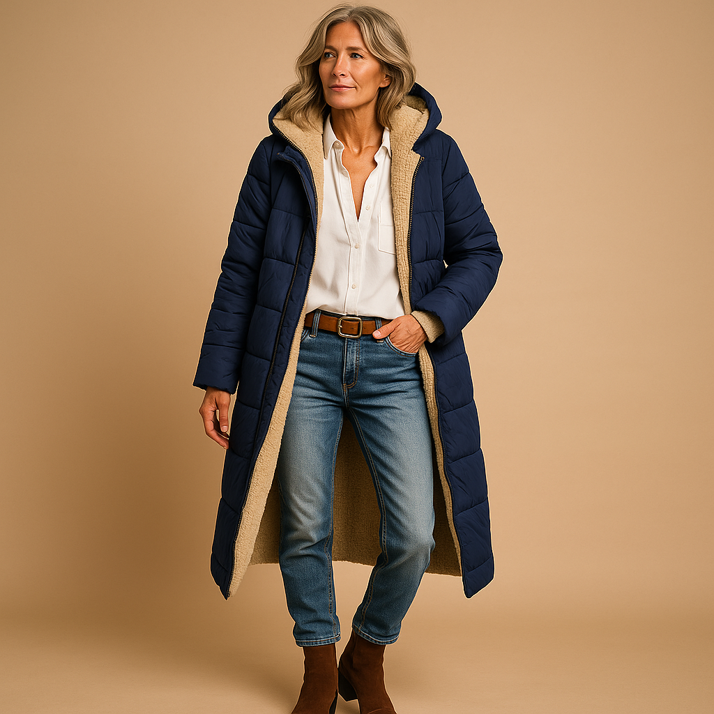 Women's Long Puffer Coat with Insulation for Winter