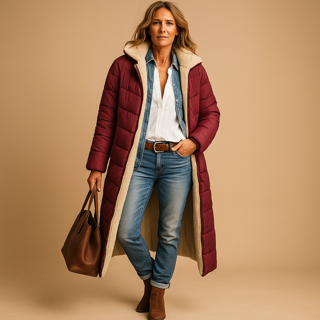 Women's Long Puffer Coat with Insulation for Winter