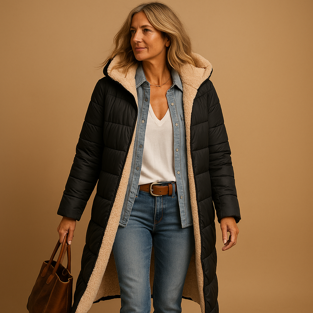 Women's Long Puffer Coat with Insulation for Winter