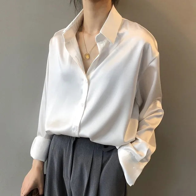 Women's Long Sleeve Collared Blouse