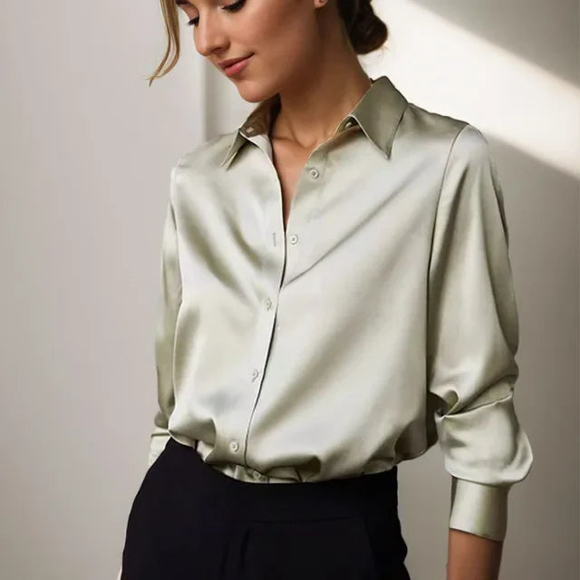 Women's Long Sleeve Collared Blouse