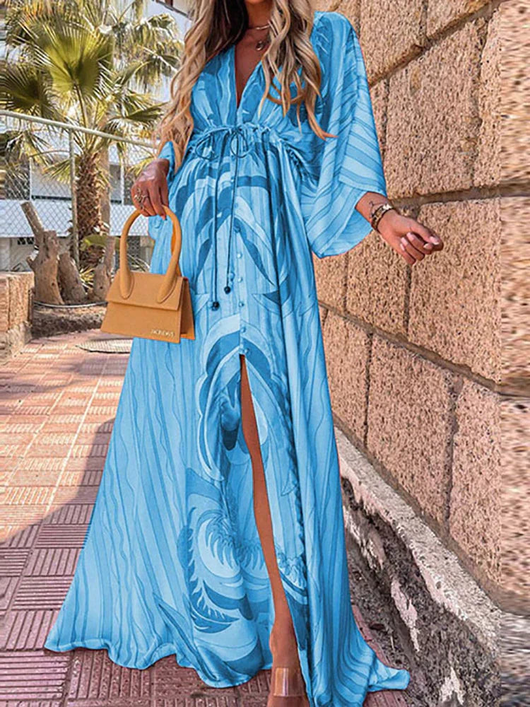 Women's Long Sleeve Maxi Dress for Summer Casual Wear