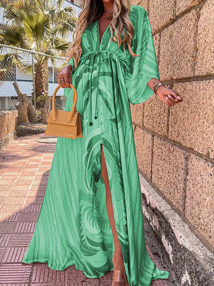 Women's Long Sleeve Maxi Dress for Summer Casual Wear