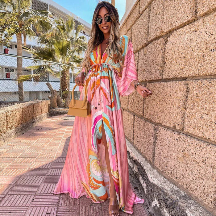 Women's Long Sleeve Maxi Dress for Summer Casual Wear