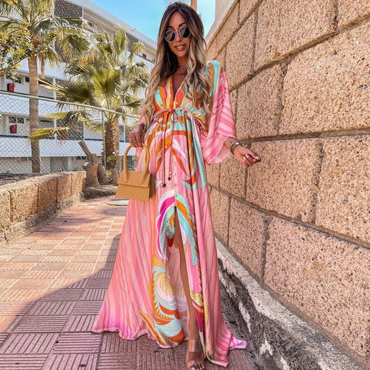 Women's Long Sleeve Maxi Dress for Summer Casual Wear