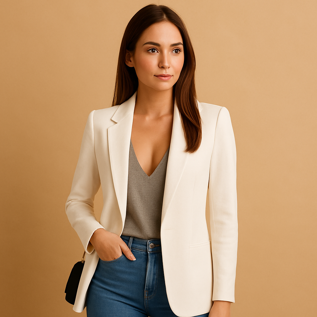 Women's Long Slim Cut Black Blazer