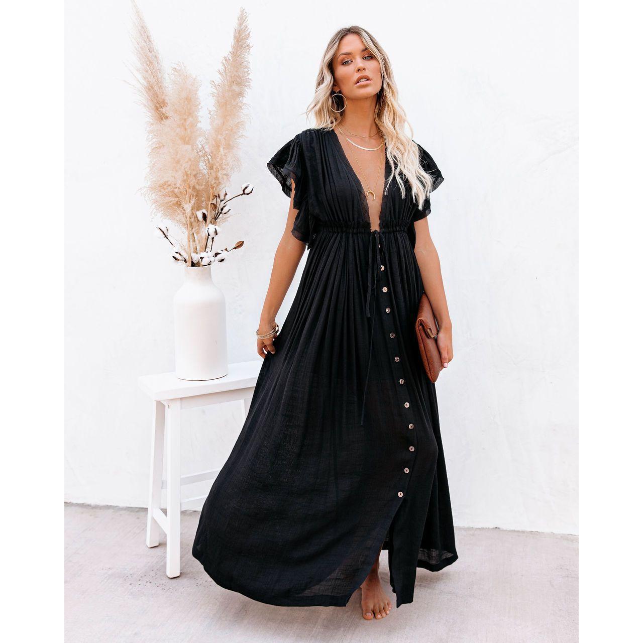 Women's Long V-Neck Maxi Summer Dress