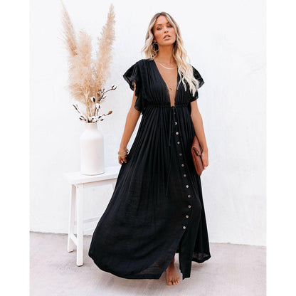 Women's Long V-Neck Maxi Summer Dress