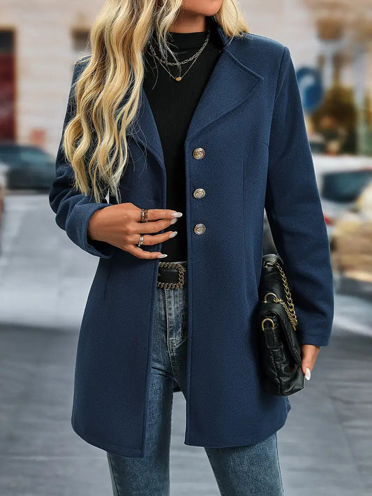 Women's Long Winter Coat - Elegant Design for Cold Weather