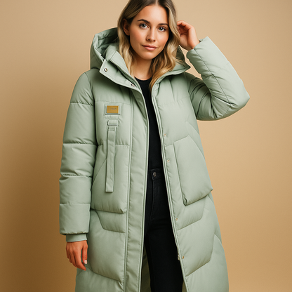 Women's Long Winter Coat with Pockets