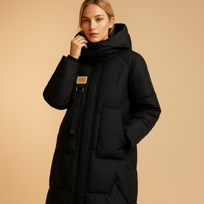 Women's Long Winter Coat with Pockets