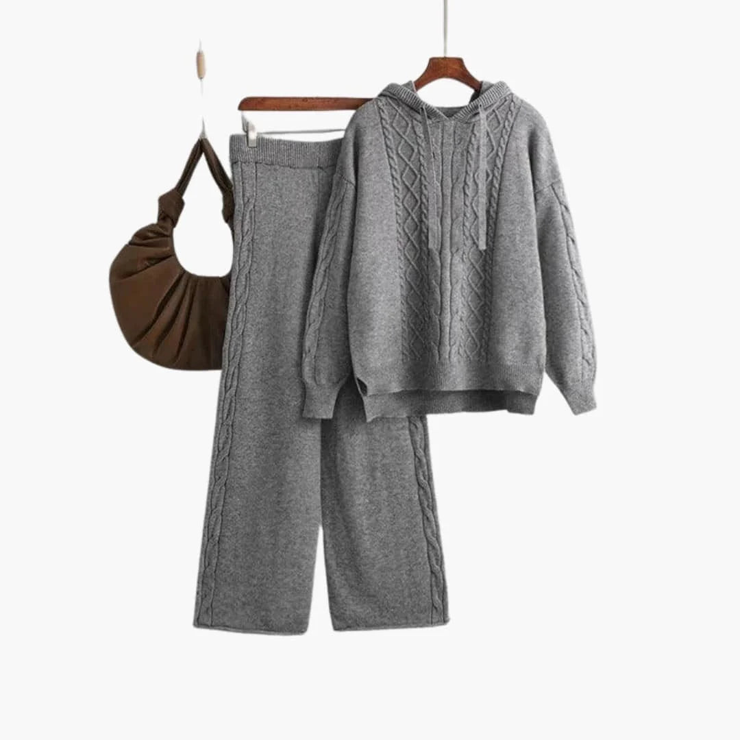 Women's Loungewear Set - Oversized Hoodie & Wide-Leg Trousers