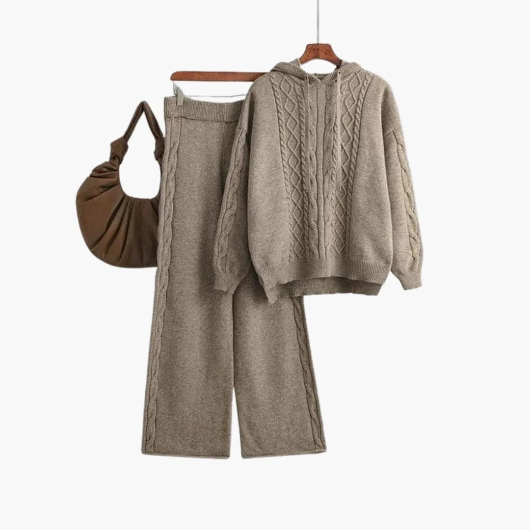 Women's Loungewear Set - Oversized Hoodie & Wide-Leg Trousers