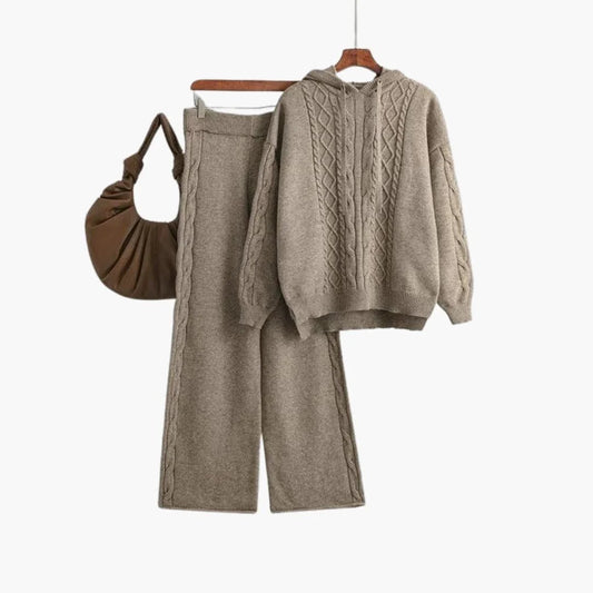 Women's Loungewear Set - Oversized Hoodie & Wide-Leg Trousers