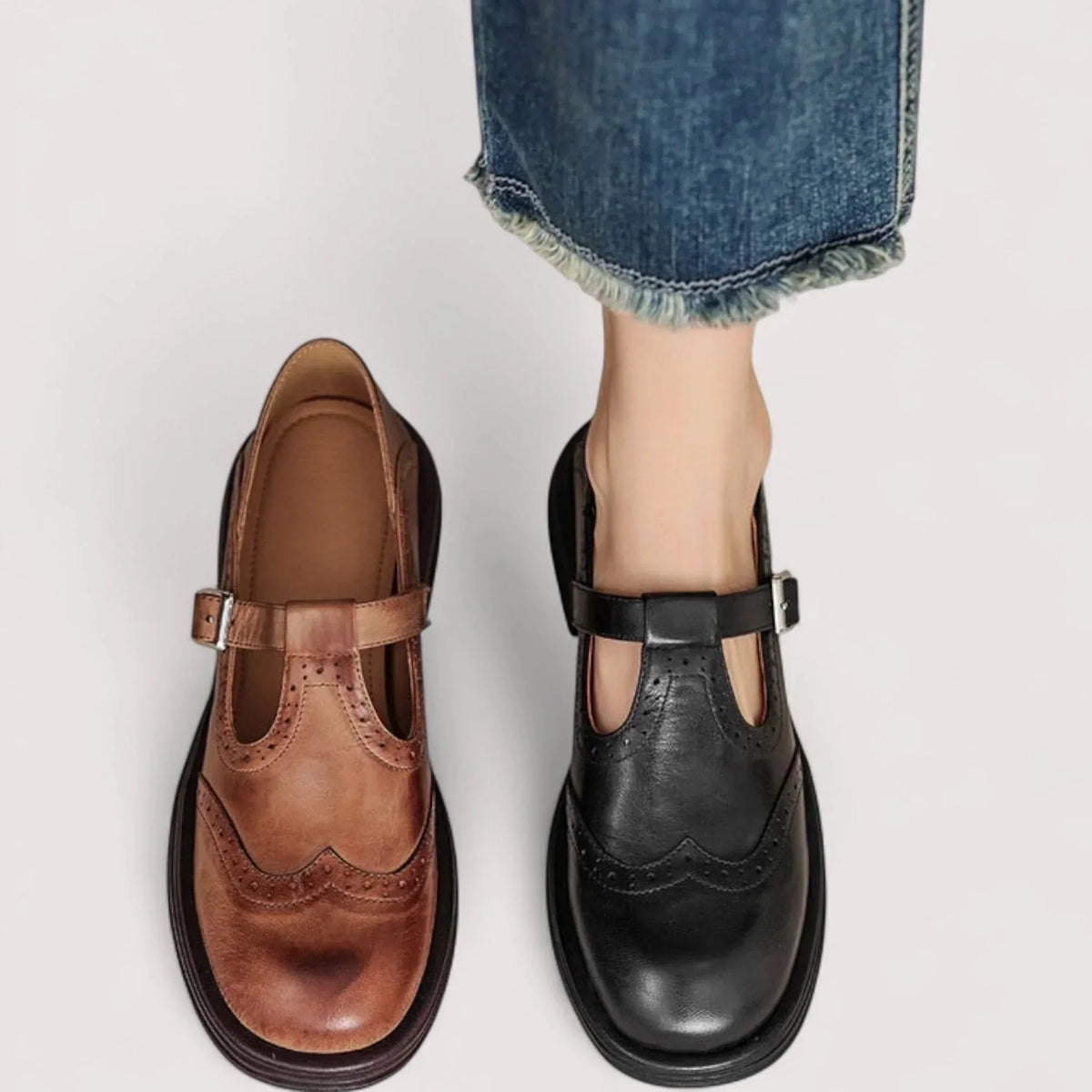 Women's Mary Jane Strap Shoes - Classic Design for Comfort