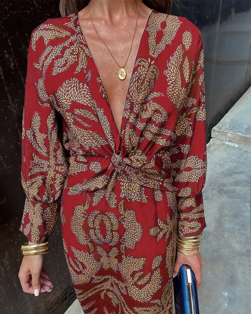 Women's Maxi Dress with Boho-Inspired Print