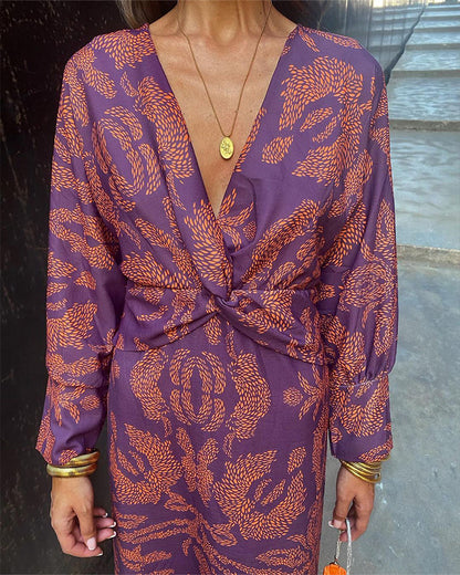 Women's Maxi Dress with Boho-Inspired Print