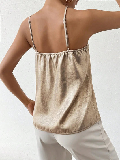 Women's Metallic V-Neck Tank Top