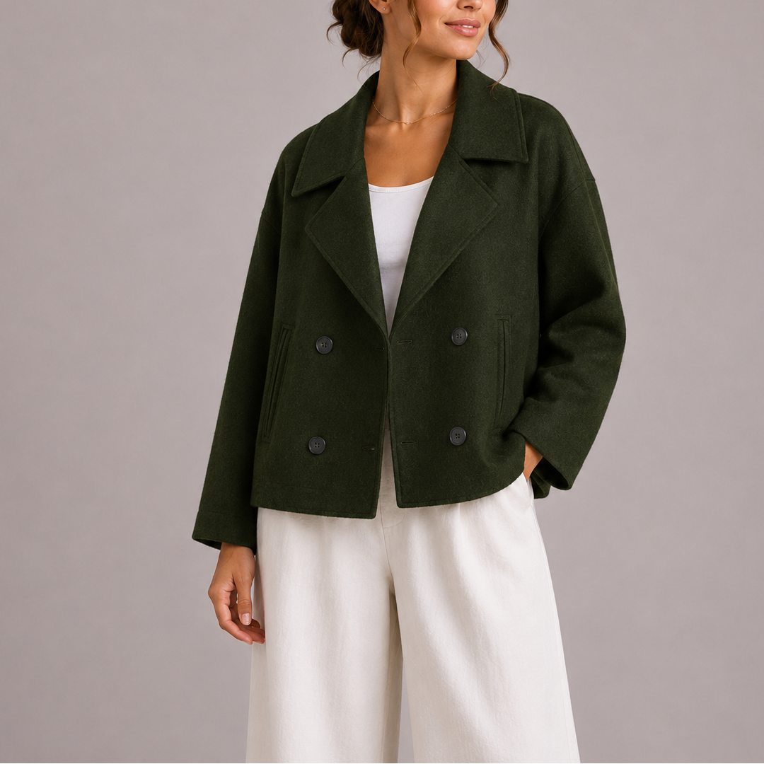 Women's Minimalist Fitted Jacket with Structured Silhouette