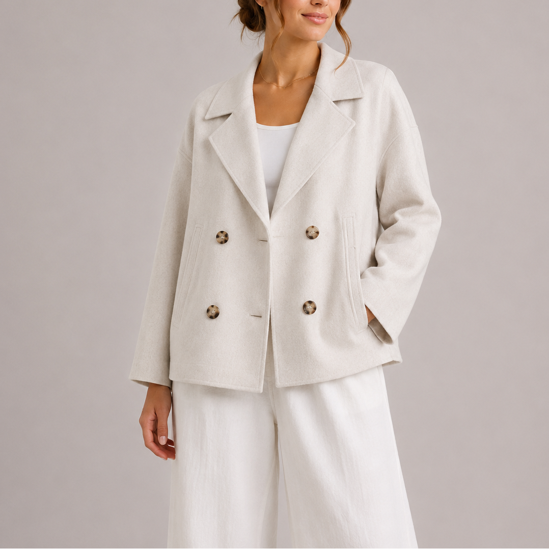 Women's Minimalist Fitted Jacket with Structured Silhouette