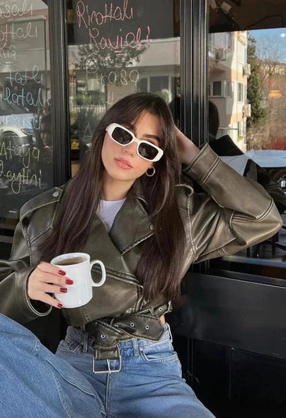 Women's Modern Short Biker Jacket