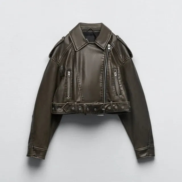 Women's Modern Short Biker Jacket