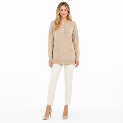 Women's O-Neck Cardigan for Autumn Layering