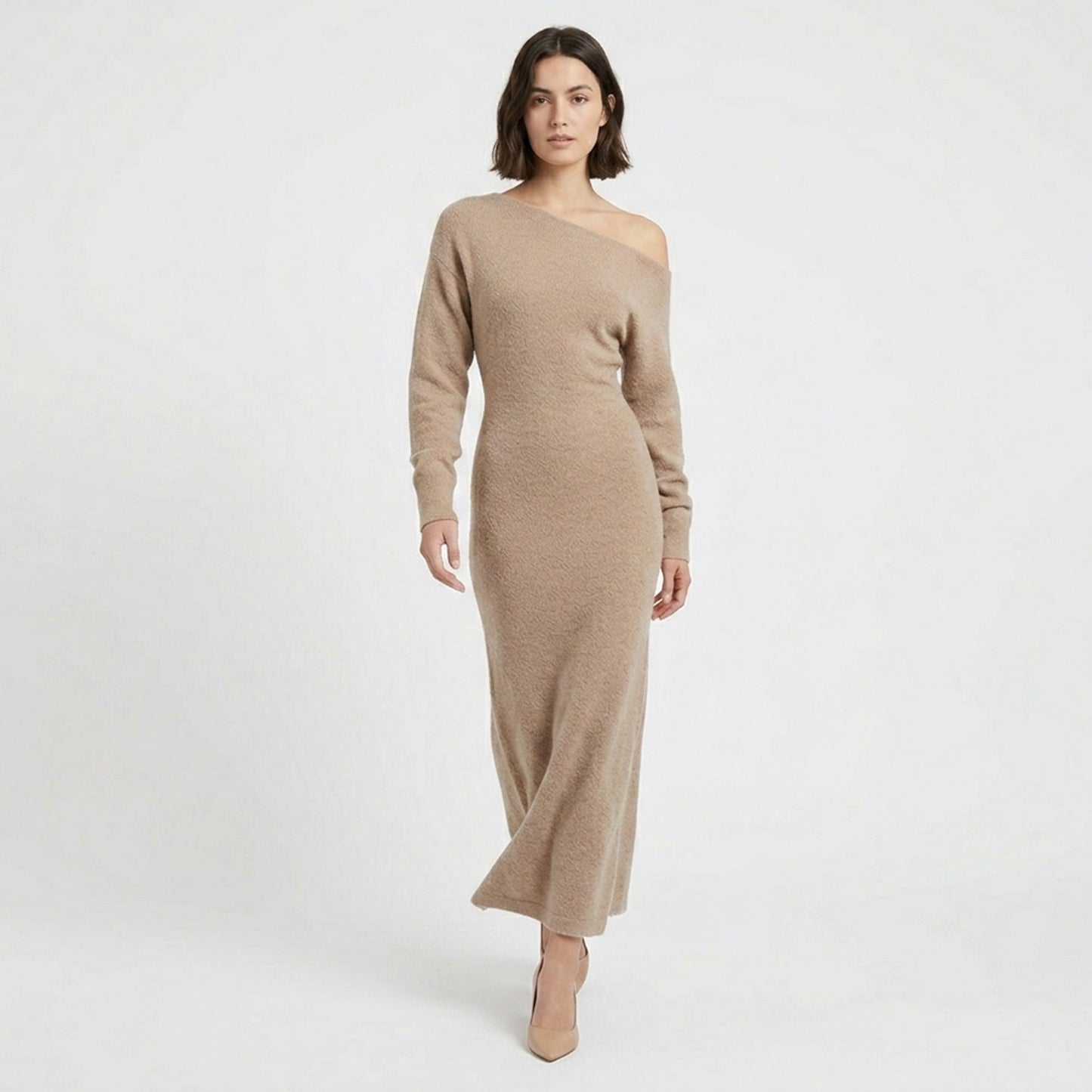 Women's Off-Shoulder Knit Maxi Dress