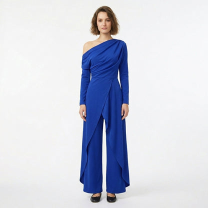 Women's One-Shoulder Draped Jumpsuit